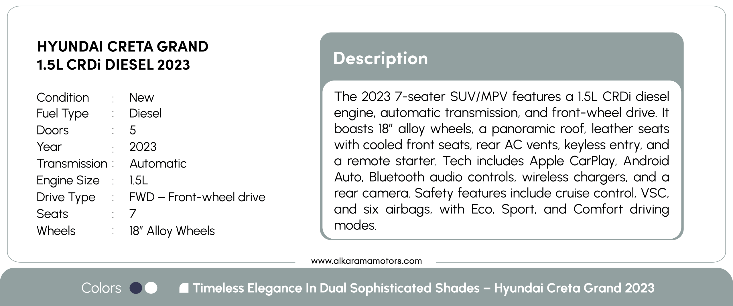 Alkarama motors | Hyundai Creta Grand 2023