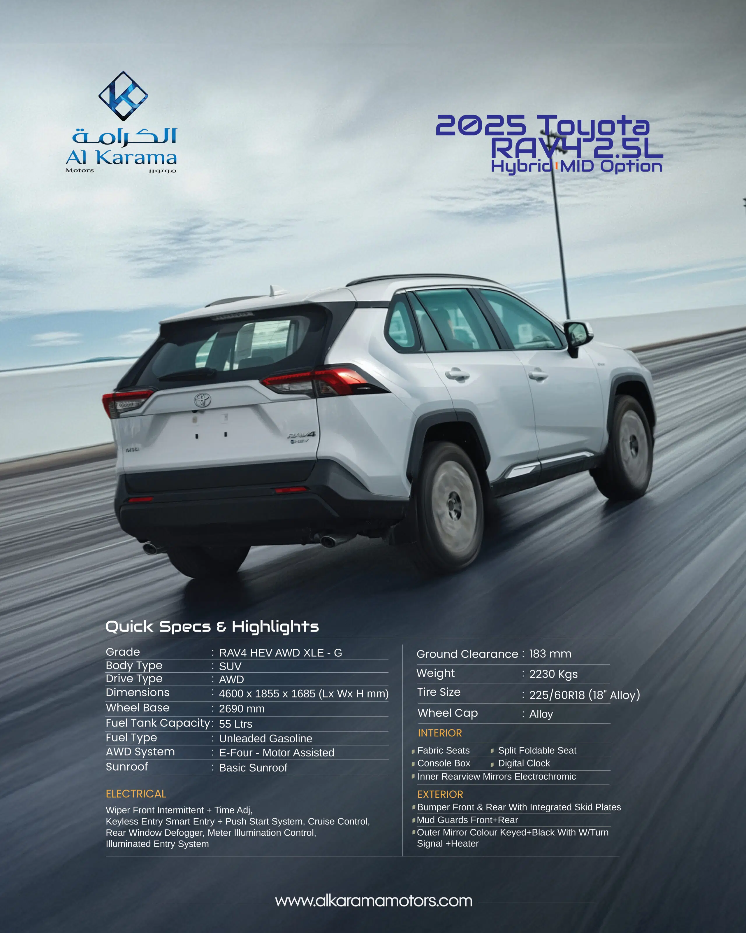 2025 Toyota RAV4 2.5L Hybrid MID Option White - 1080X1350-04-03