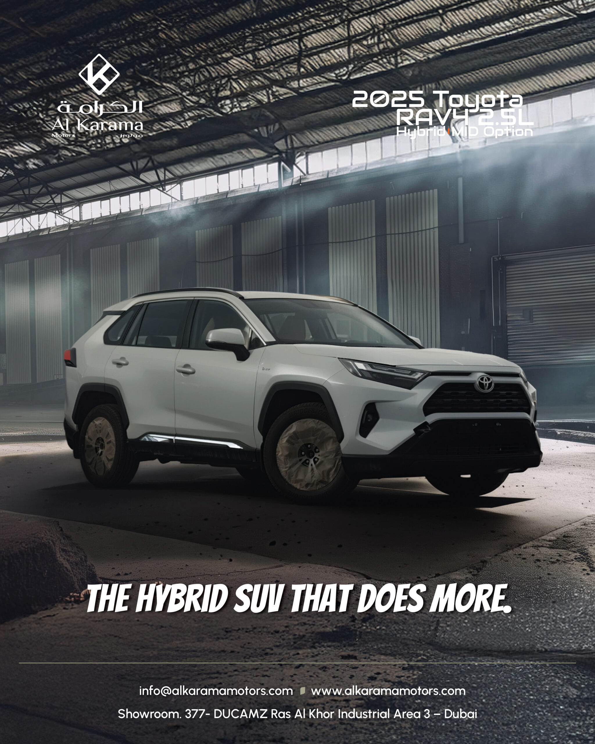 2025 Toyota RAV4 2.5L Hybrid MID Option White - 1080X1350-04-04