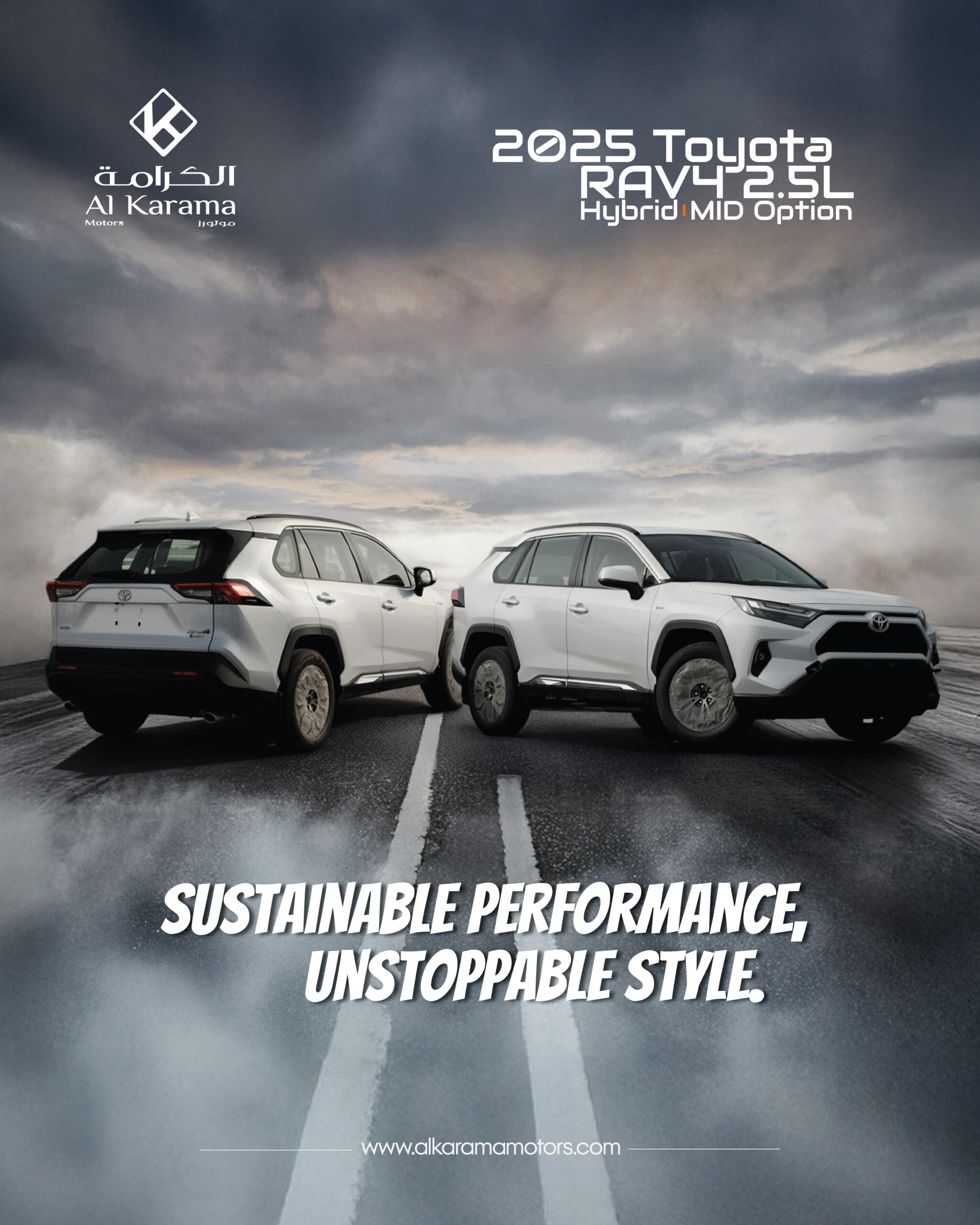 2025 Toyota RAV4 2.5L Hybrid MID Option White - 1080X1350-04-01