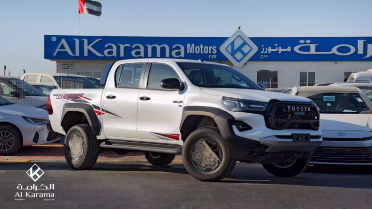 2026 Toyota Hilux GR Sport V6 Double Cab White at Al Karama Motors Dubai