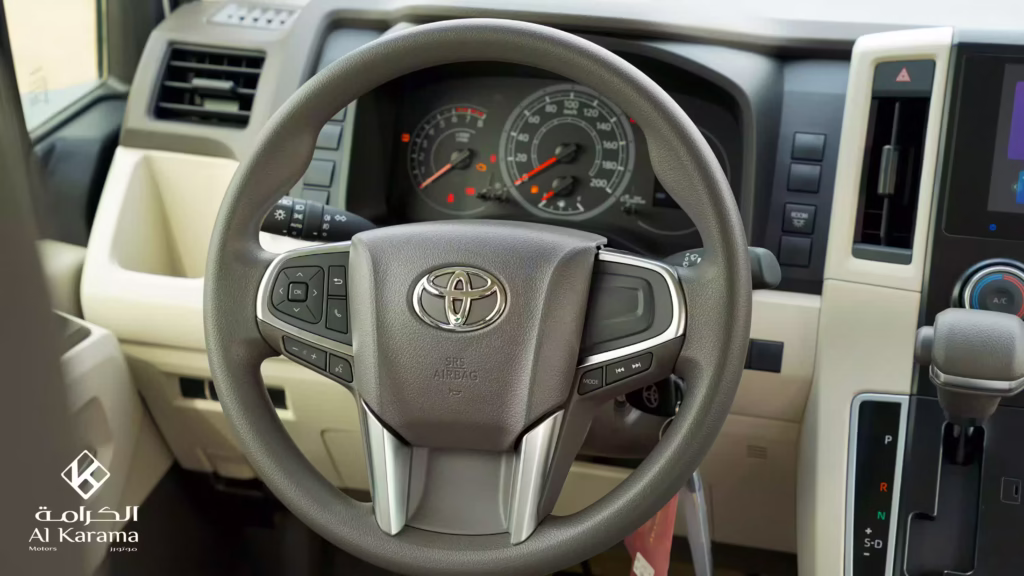 Toyota Hiace GL multifunction steering wheel and instrument cluster