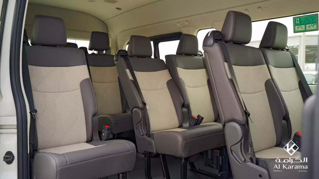 Toyota Hiace GL passenger seats with adjustable headrests
