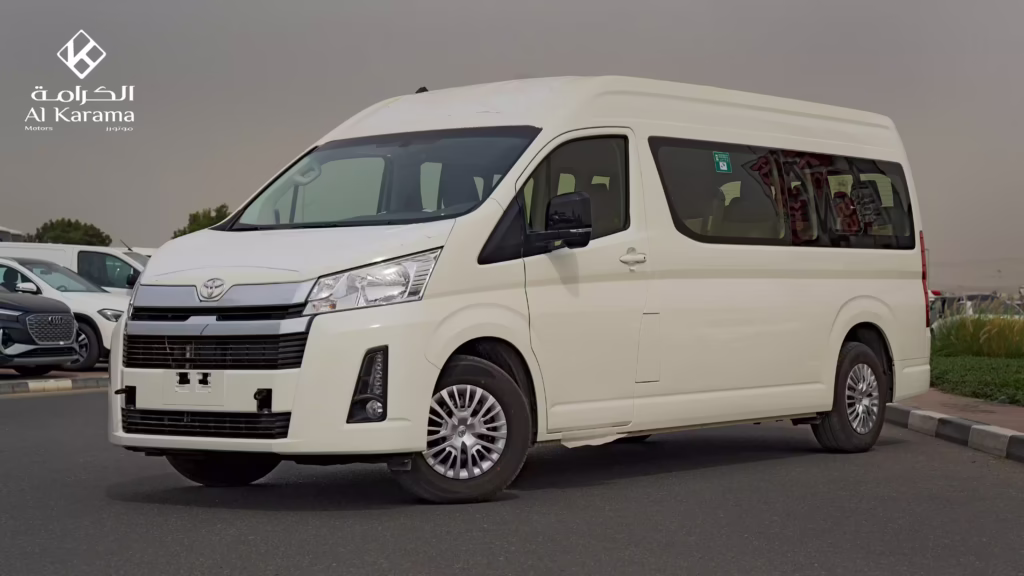 White 2026 Toyota Hiace 3.5L GL Automatic front three-quarter view