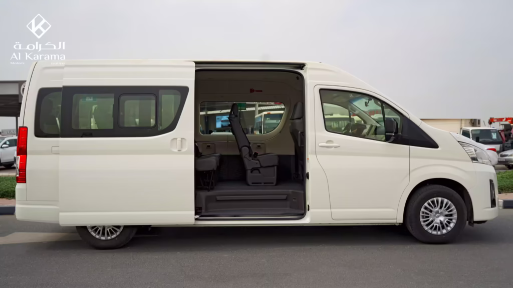 Toyota Hiace GL passenger van with sliding side door open