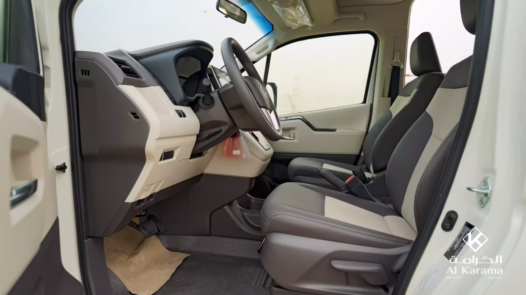 2026 Toyota Hiace GL front seats and driver cabin