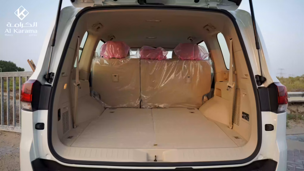 Toyota Land Cruiser LC300 rear cargo area with seats folded