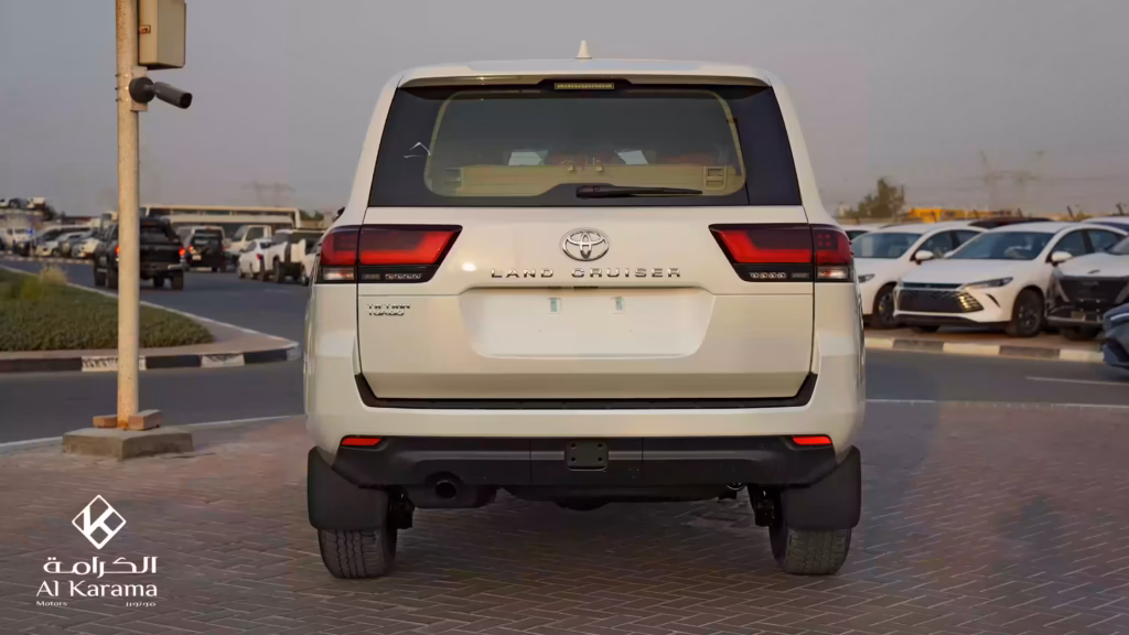 Toyota Land Cruiser LC300 rear view with Land Cruiser tailgate badge