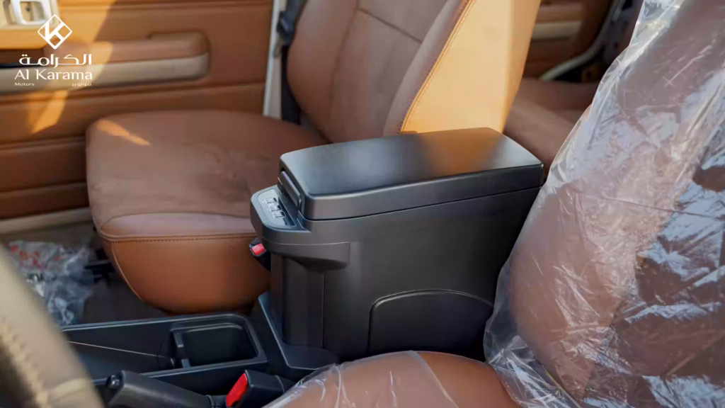 Toyota Land Cruiser LC79 center console refrigerator between front seats
